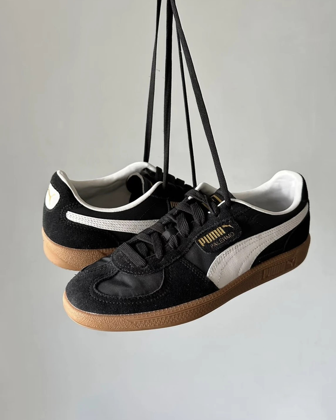 PUMA PALERMO 黑白 焦糖底 德訓鞋(396464-03)