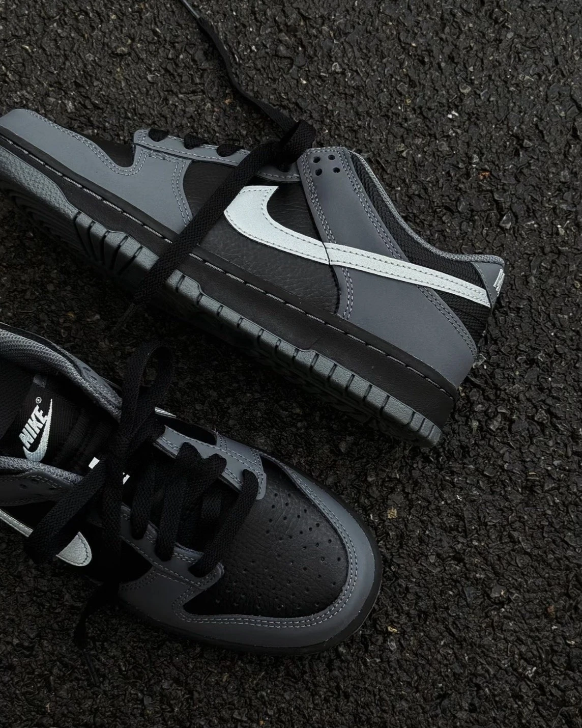 NIKE DUNK LOW SE GS 灰黑拼接 狼灰 黑灰 (IM6028-010)