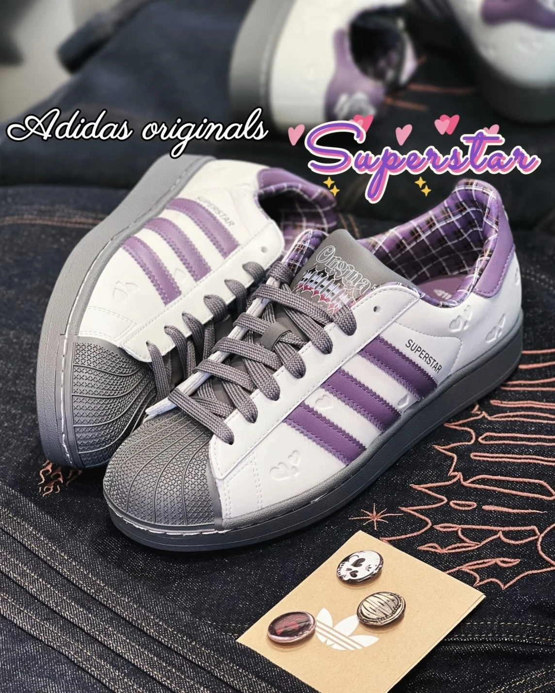 Adidas Originals Superstar II 情人節限定 酷洛米 白紫 愛心(KH8023)