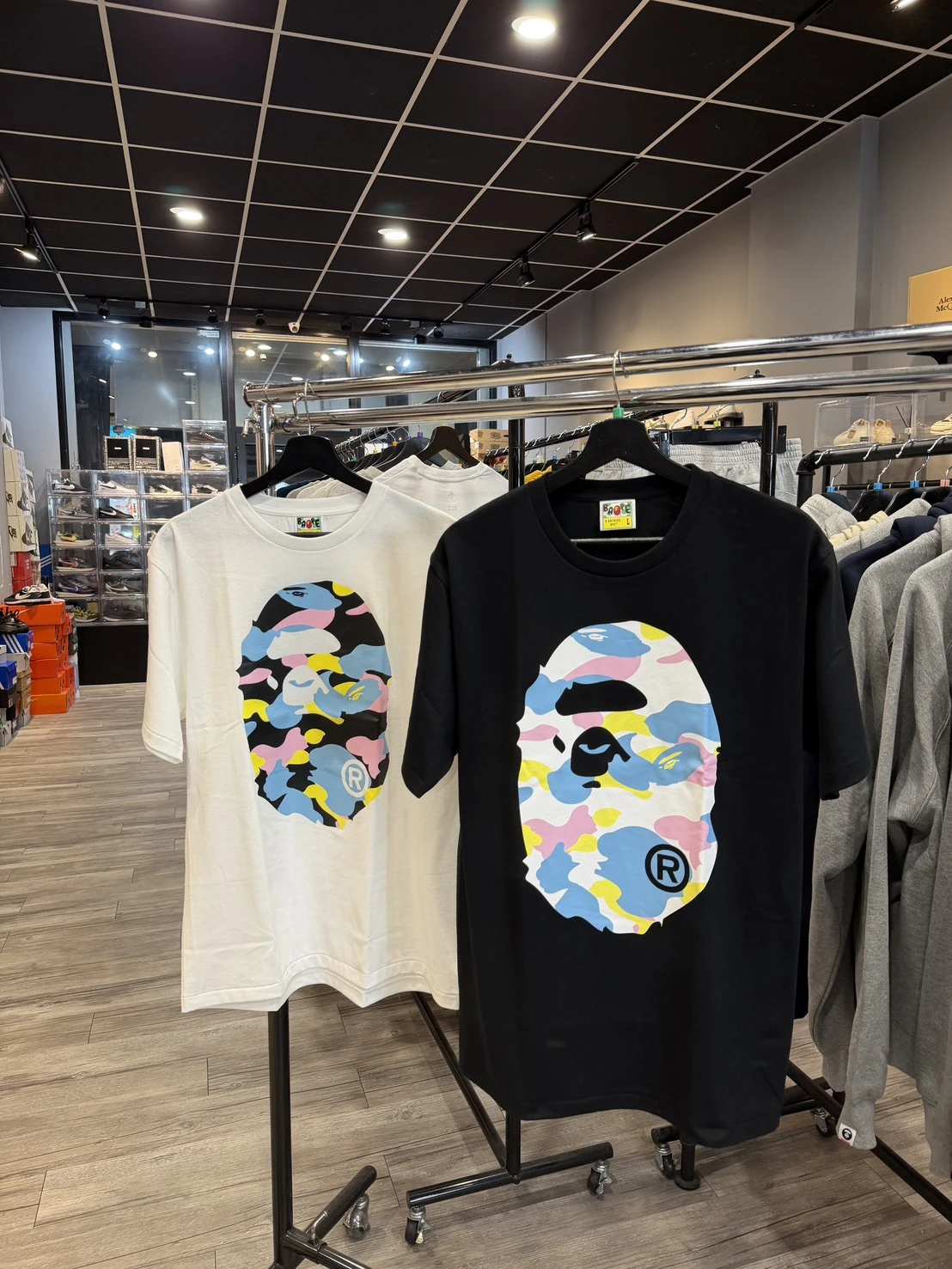 Bape 彩色迷彩猿人頭 短袖