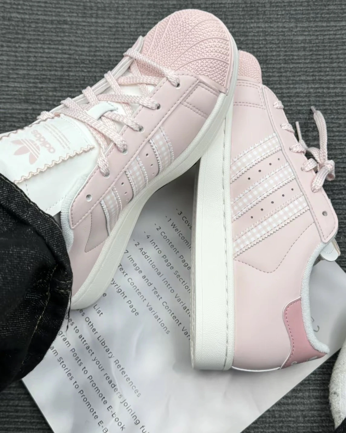 Adidas Originals Superstar II 櫻花粉 格紋 貝殼鞋(KJ3968)