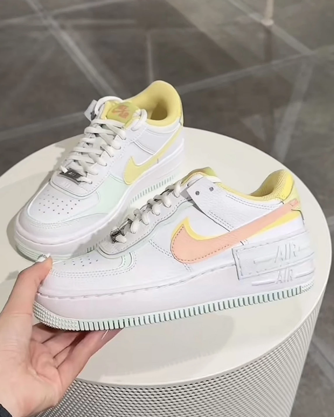 NIKE AIR FORCE 1 Shadow 解構雙鉤 奶黃綠 (IV3221-181)