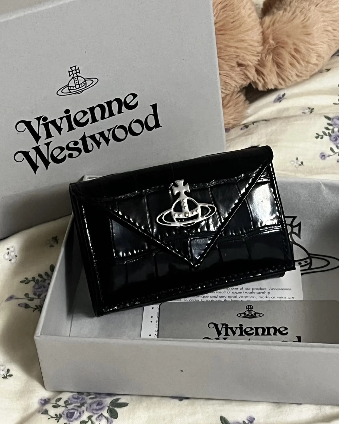 VIVIENNE WESTWOOD 西太后 鱷魚紋 經典徽標 小牛皮 三折 短夾錢包