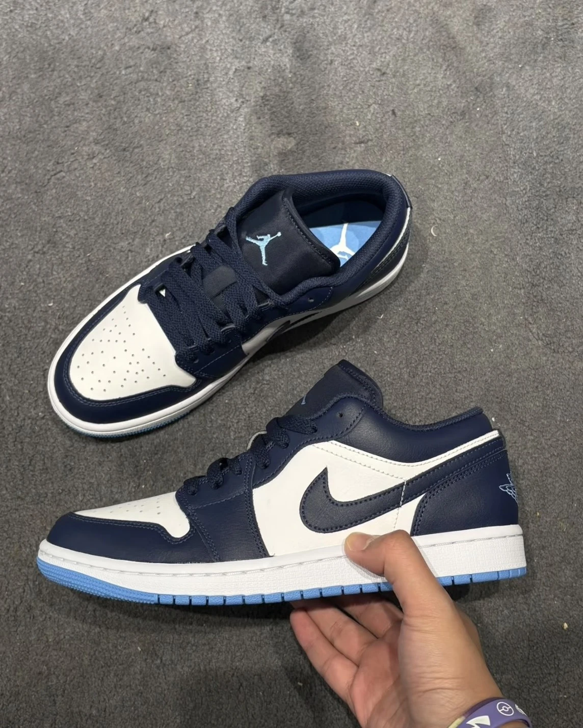 NIKE AIR JORDAN 1 LOW 白深藍 (553558-404)