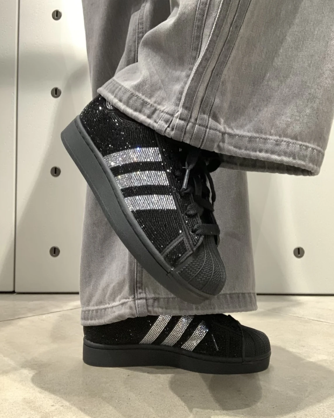 ADIDAS SUPERSTAR II 女鞋 情人節限定 黑銀 水晶 閃鑽(IH4200)