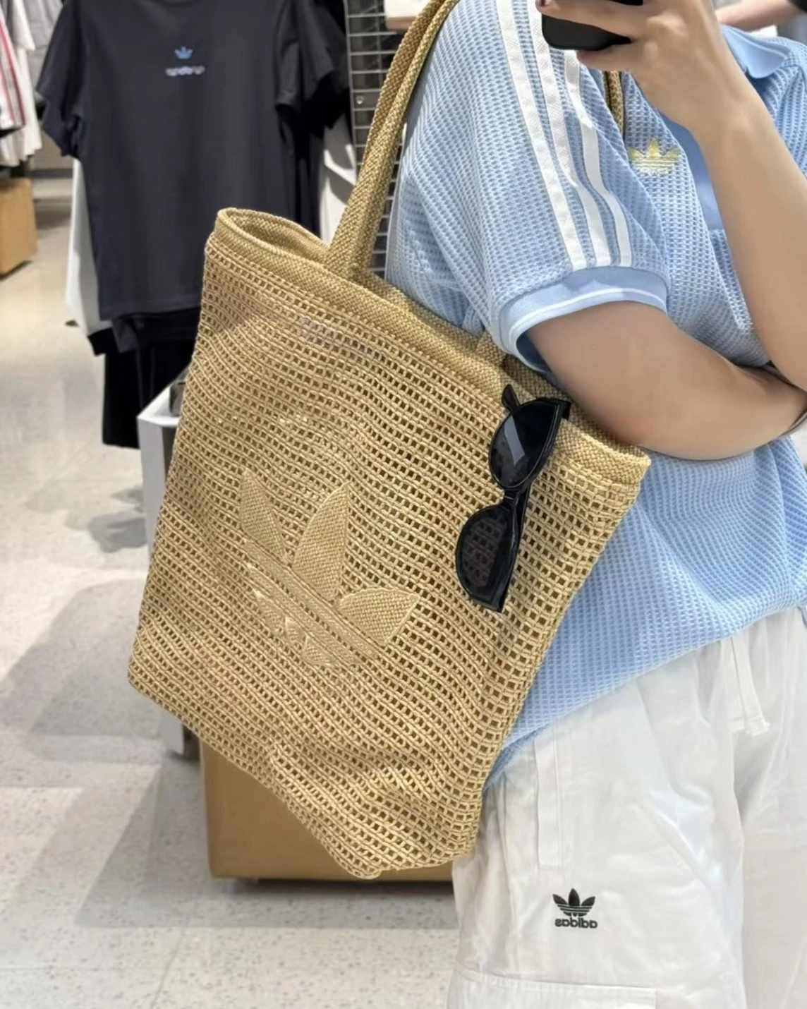ADIDAS ORIGINALS KNITTING 經典LOGO 編織包 托特包