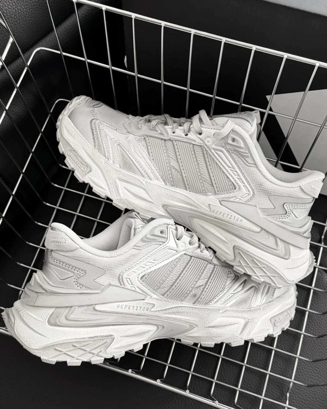 ADIDAS XLG STORM EDGE 做舊 淺灰 老爹鞋(KJ4569)