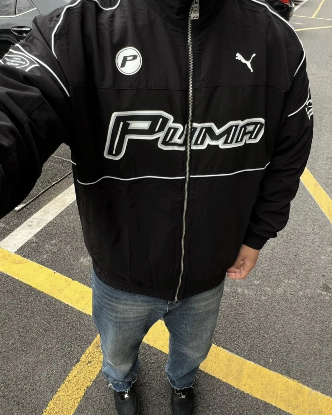 PUMA 黑白拚色 拉線 運動 休閒 夾克外套(631801-01)