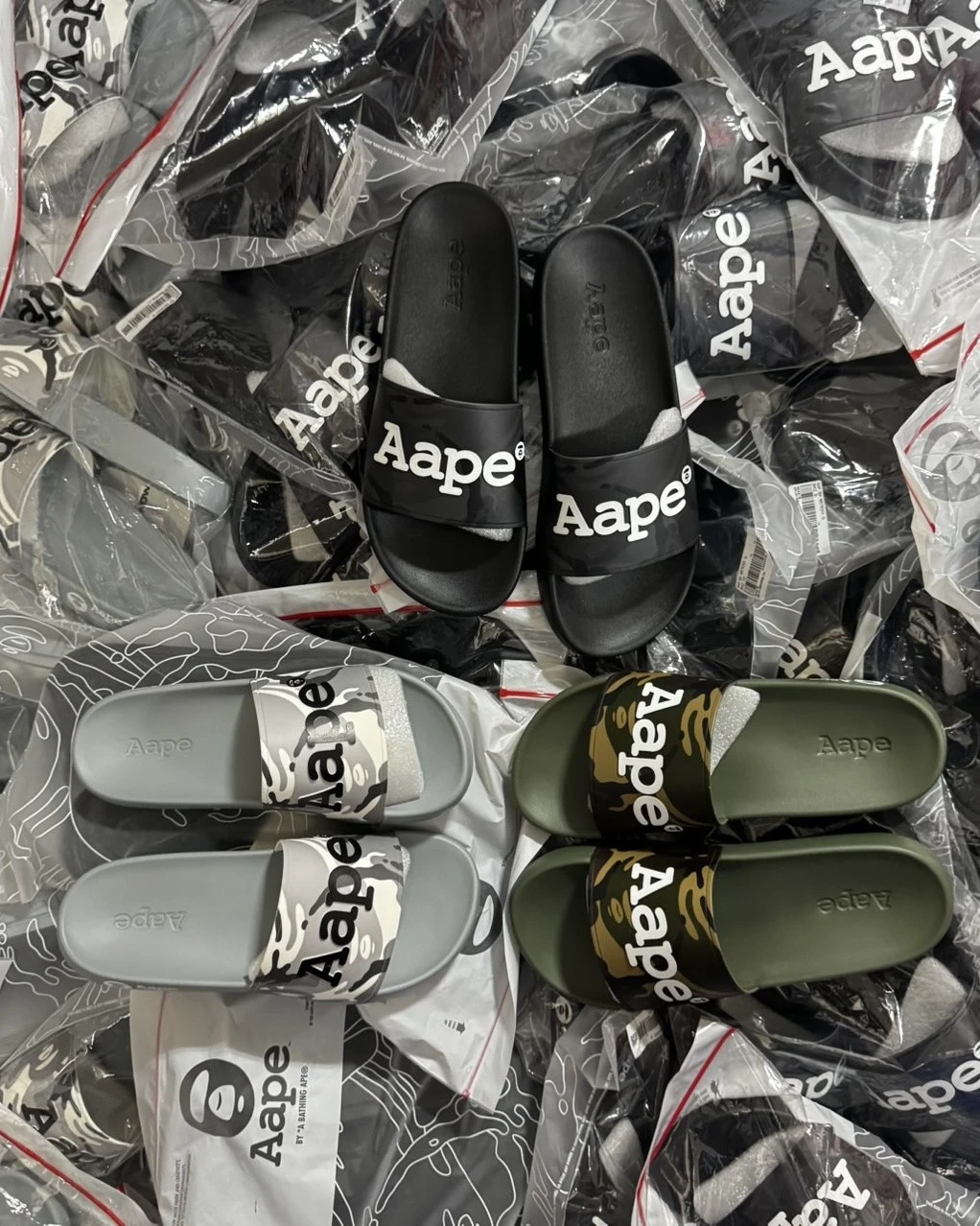AAPE 迷彩 拚色 一字拖 拖鞋(三色可選)