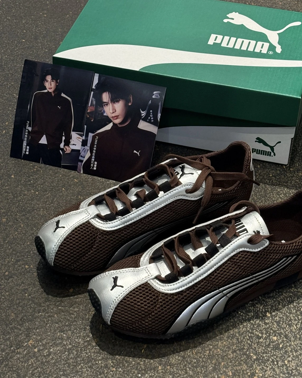 <張凌赫中毒✨>PUMA H-STREET  摩卡棕銀 網格 薄底 賽車鞋