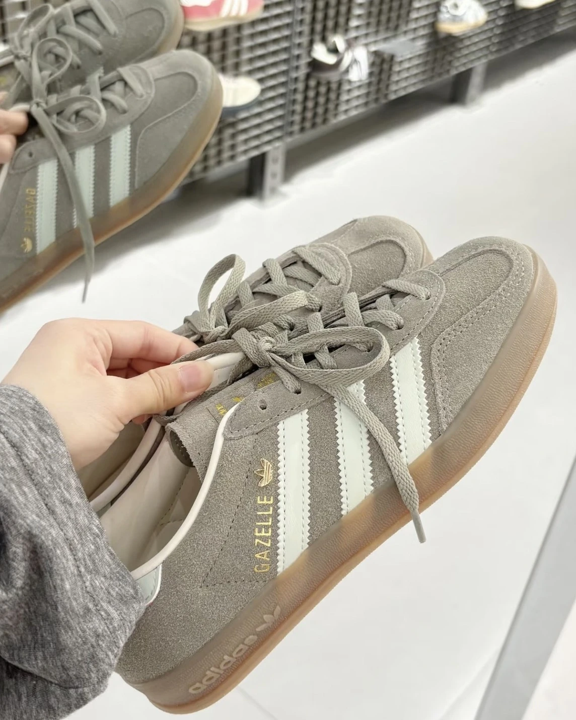 ADIDAS GAZELLE  麂皮灰綠 焦糖底(JR2430)