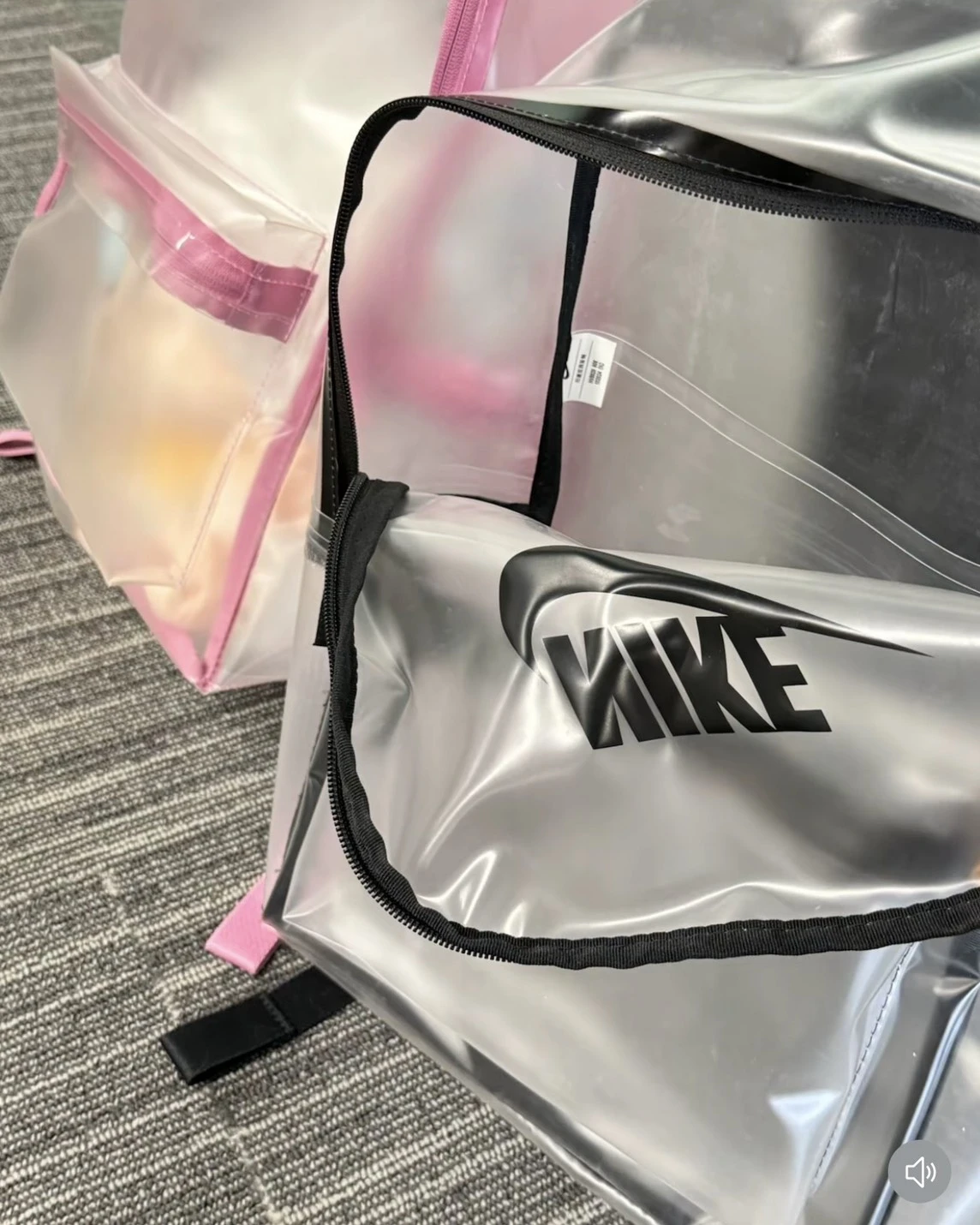 NIKE 25L HERITAGE CRYSTAL 透明雙肩包 粉/黑(HV8920-906/908)