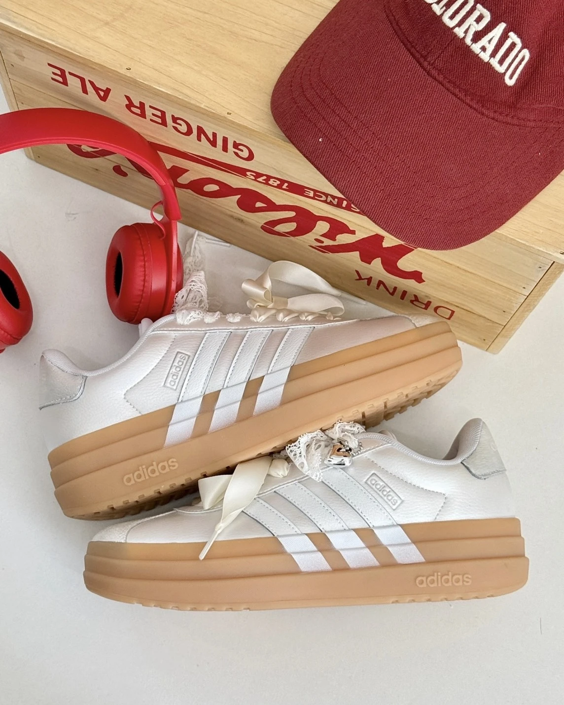 ADIDAS VL COURT BOLD  獨白 芭蕾厚底 奶白生膠 (IH3083)