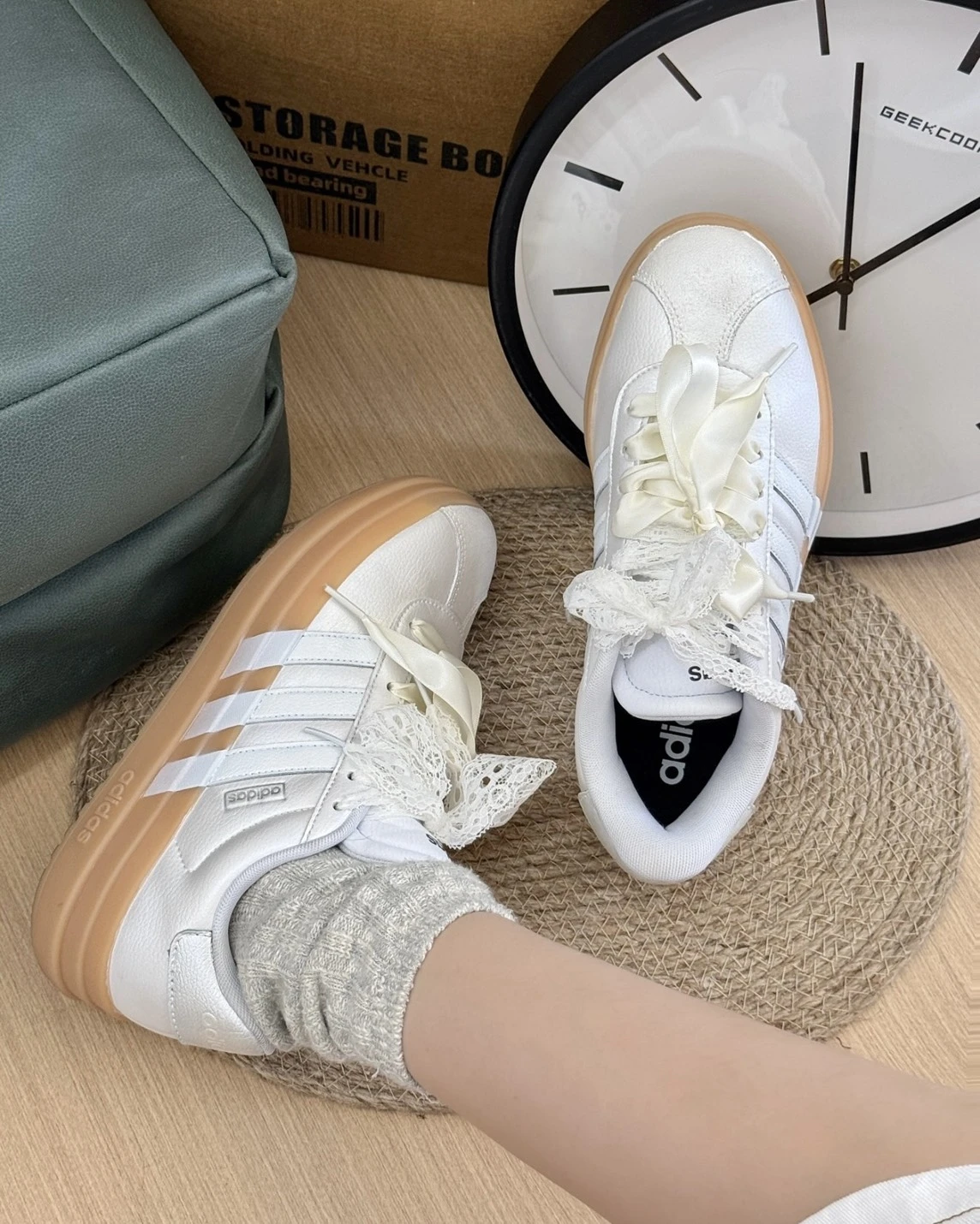ADIDAS VL COURT BOLD  獨白 芭蕾厚底 奶白生膠 (IH3083)