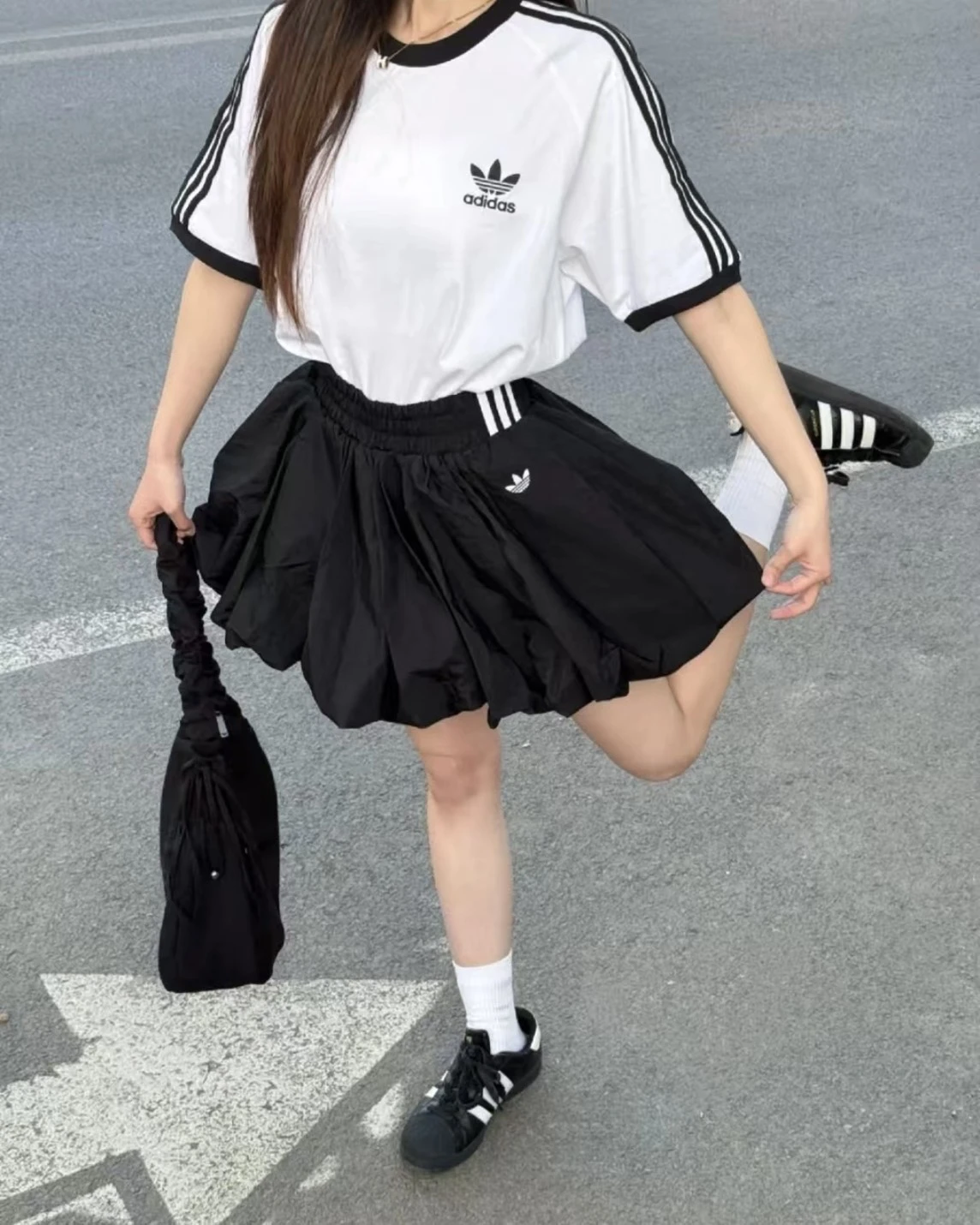 <套裝拿下!>ADIDAS ORIGINALS ADICOLOR 經典LOGO 短袖 花苞裙(KB2459/60 KD8122/23)