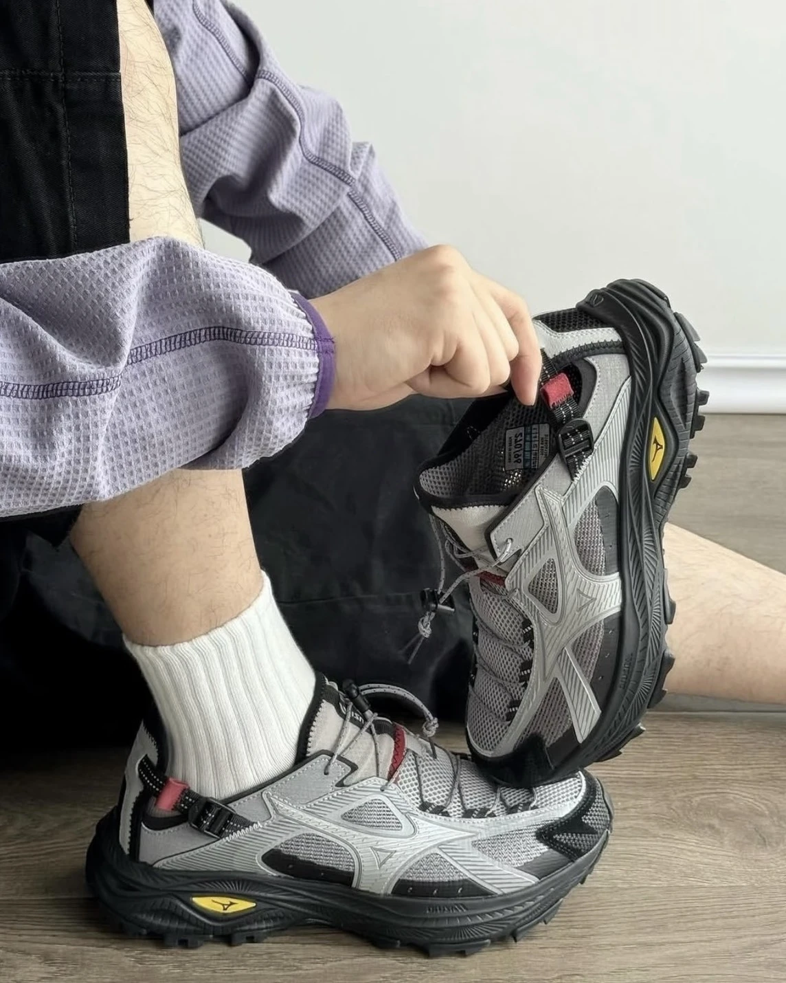 MIZUNO RACER TRAIL SE V2 透氣 灰銀紅 免綁帶 溯溪鞋 涼鞋(D1GH261204)