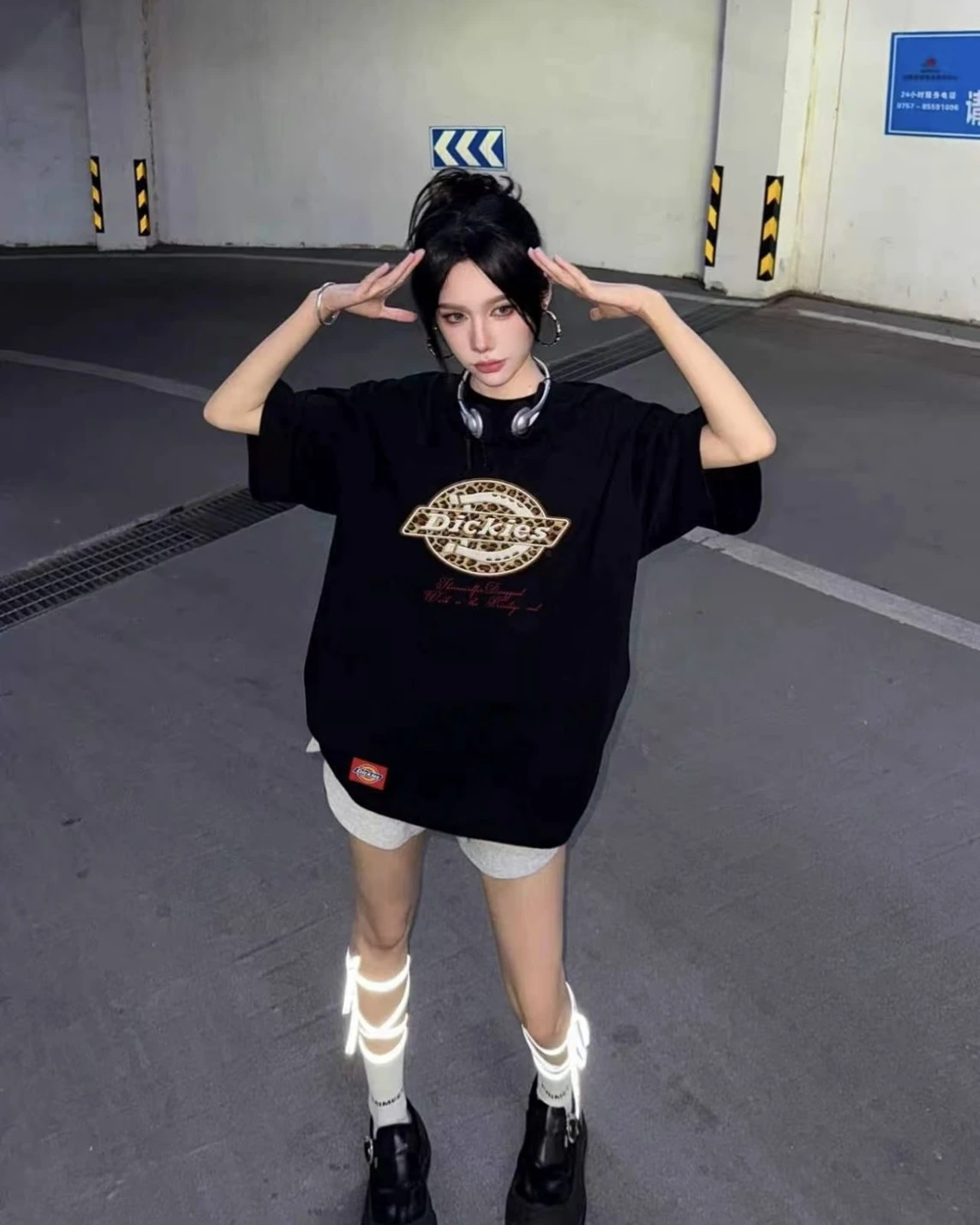 Dickies 美式 復古豹紋萬針刺繡 純棉短袖(2色可選)