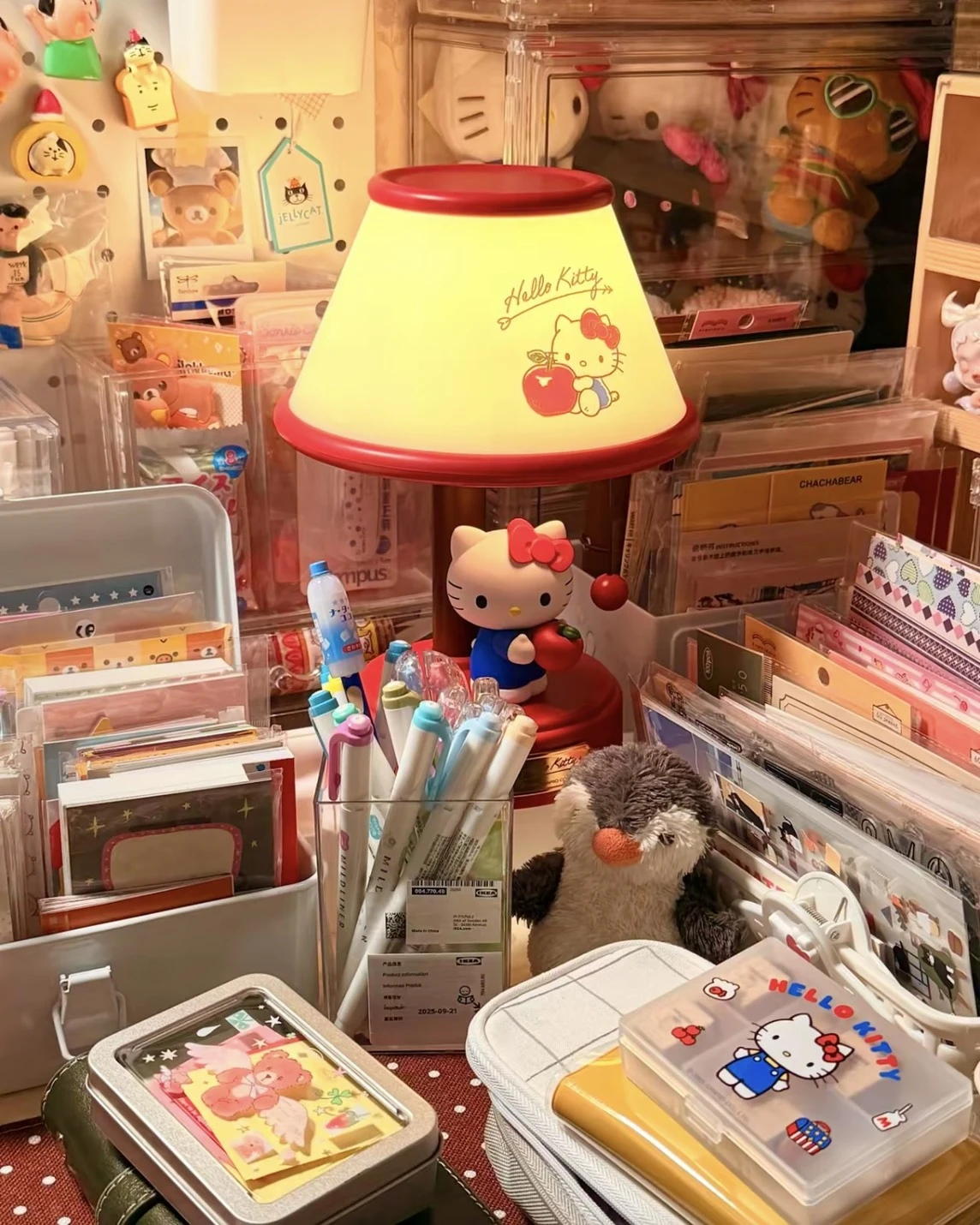 <正版授權>三麗鷗 Hello kitty 蘋果 三檔可調 檯燈