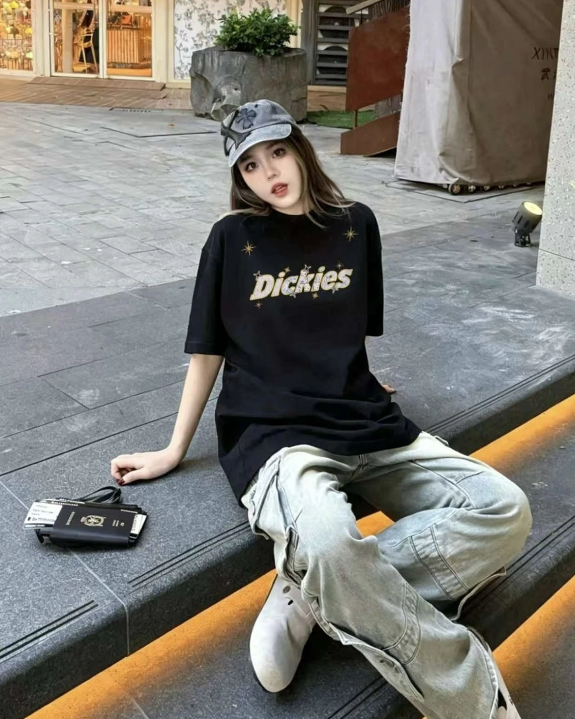 Dickies 美式 復古 星星裝飾刺繡 重磅 純棉短袖(2色可選)