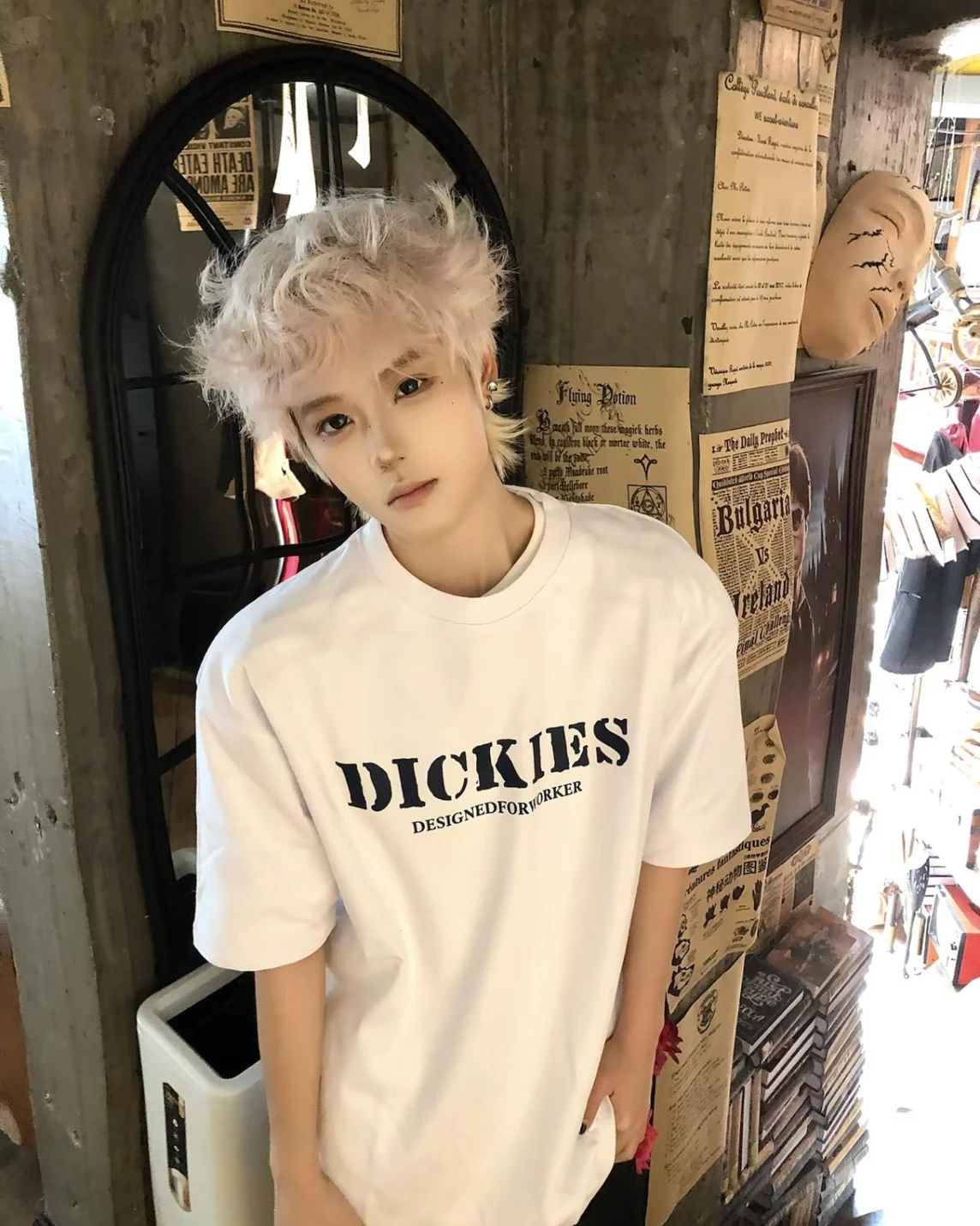 Dickies 美式 復古 報紙字母印花 重磅 純棉短袖(2色可選)
