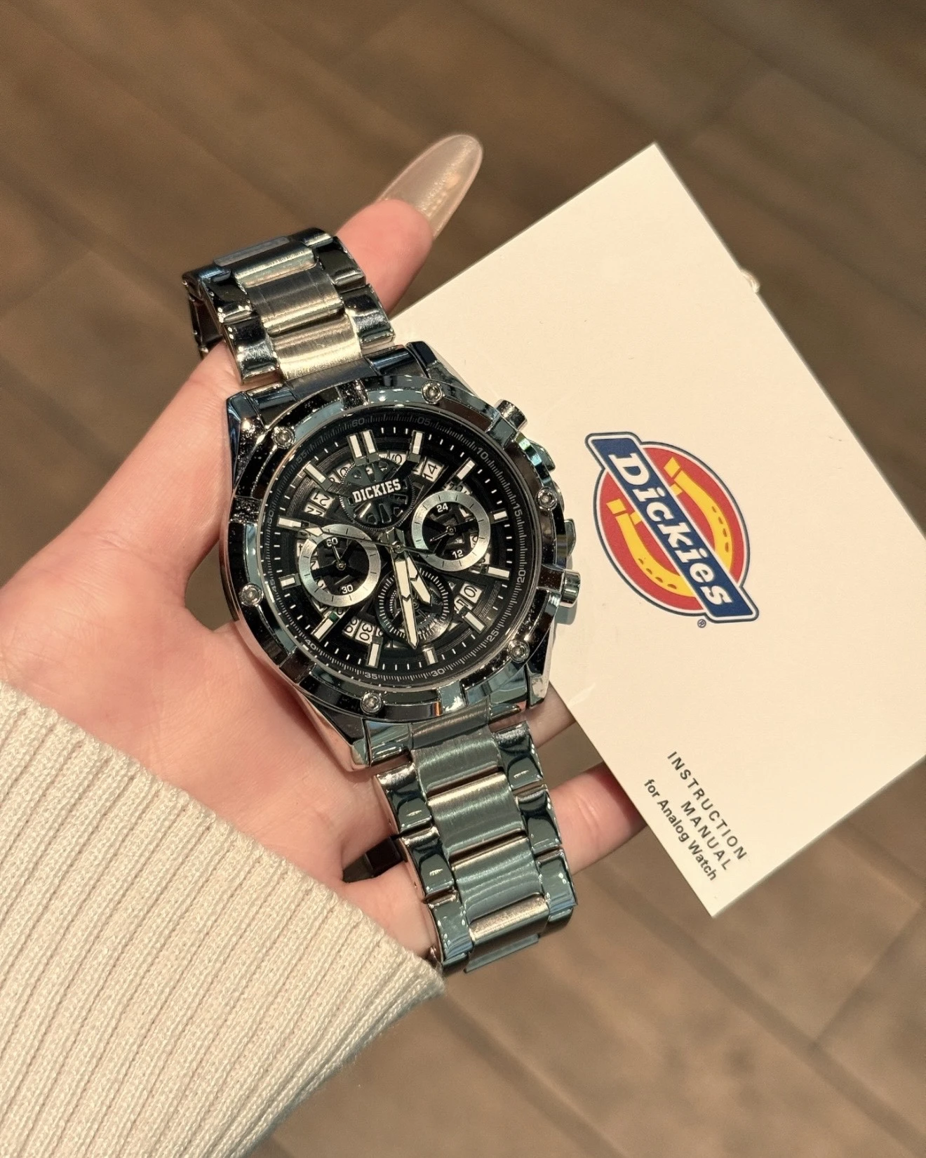 Dickies 銀河系列 石英機芯 鋼錶帶 三眼環錶(兩款可選)