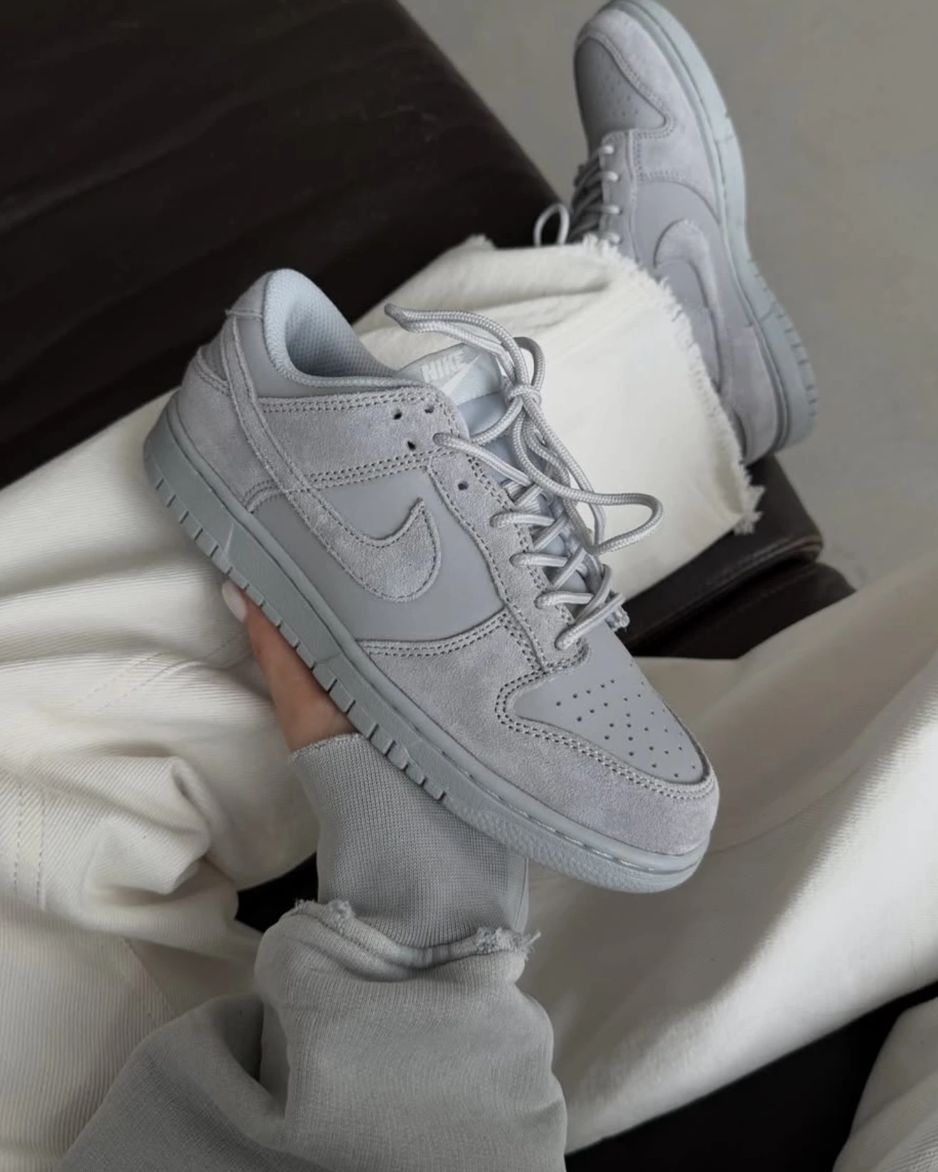 NIKE DUNK LOW SE 翻毛皮 麂皮灰 水泥灰 男鞋(IB6651-002)