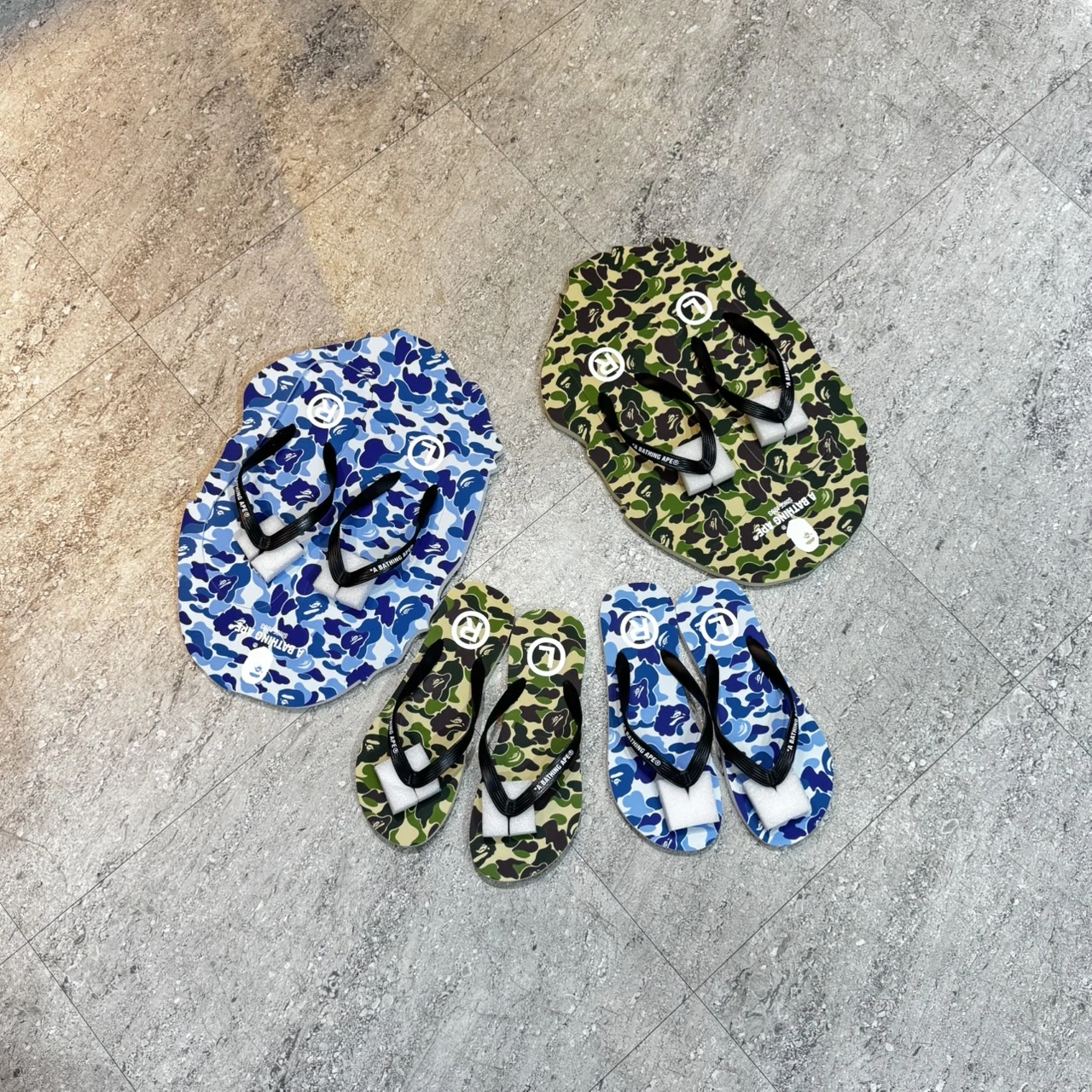 BAPE 迷彩藍/迷彩綠 輕便 沙灘拖(兩款可選)