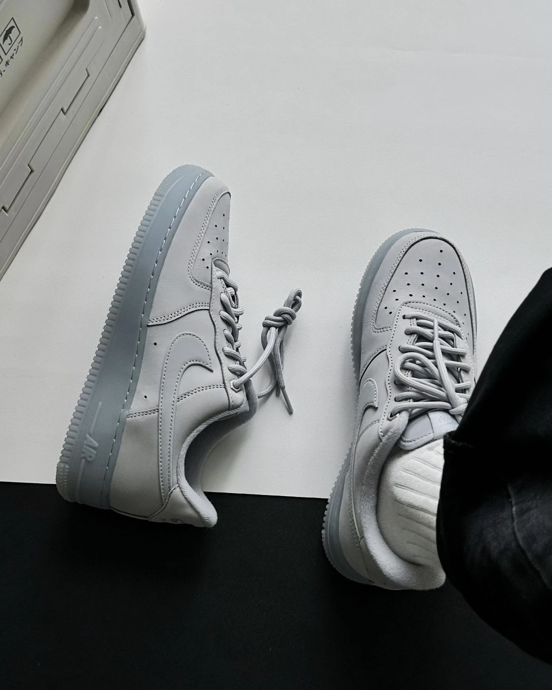 NIKE AIR FORCE 1 LOW 摩砂皮革 霧面灰 灰藍 生膠底 男款(CJ9179-002)