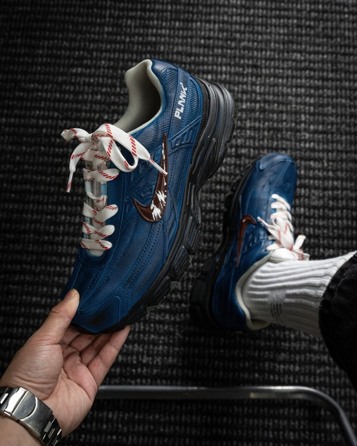 【墨蹟】「一」 Nike Initiator 軌跡浪跡藍訂製款復古老爹鞋Y2K 慢跑鞋IQ9788-271 正品