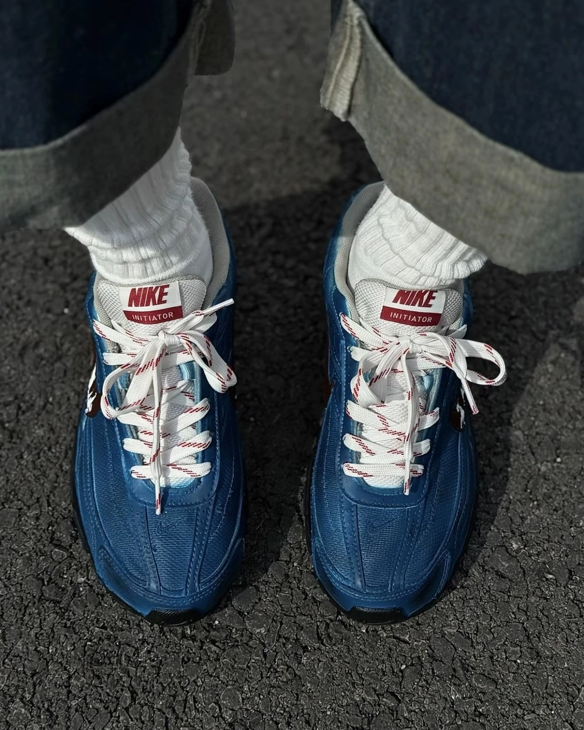 【墨蹟】「一」 Nike Initiator 軌跡浪跡藍訂製款復古老爹鞋Y2K 慢跑鞋IQ9788-271 正品