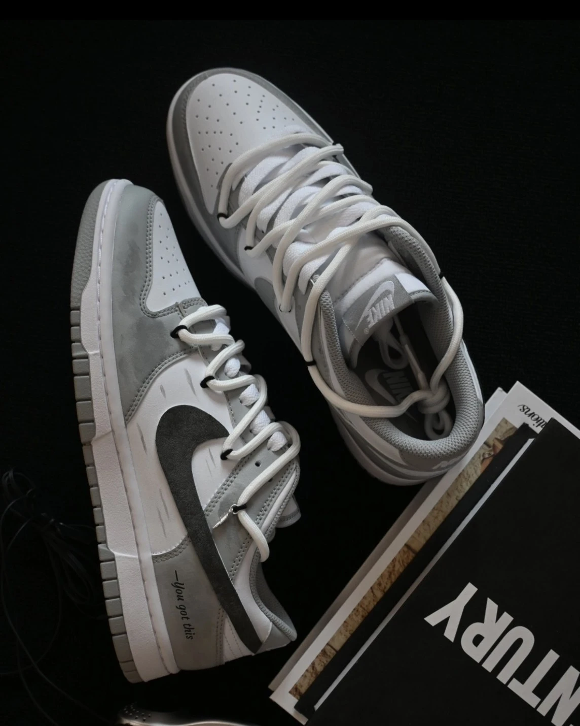 NIKE DUNK LOW GS 灰白序章 解構 訂製款 雙鞋帶 HF5441-105