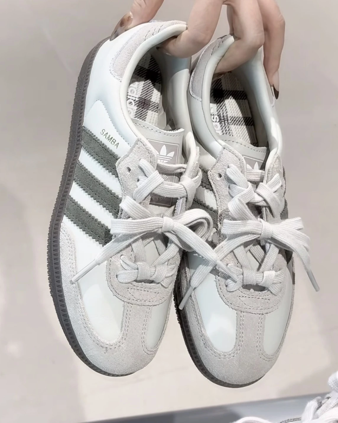 ADIDAS ORIGINALS SAMBA OG 抹茶灰綠 奶灰 麂皮(JR0893)