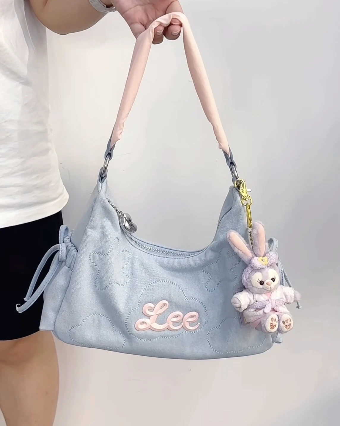 LEE WONTON BAG 牛仔芭蕾風 蝴蝶結 韓系 單肩包 腋下包