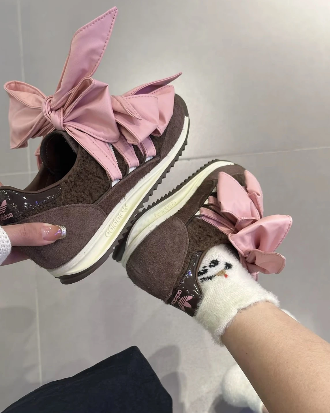 Caroline Hu x Adidas Originals SL72 OG "Brown" 棕色 緞帶蝴蝶結(JH7341)