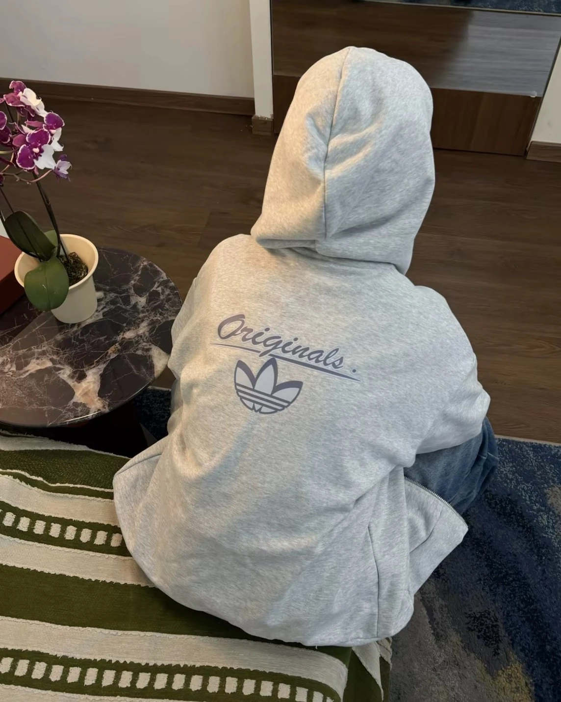 Adidas Originals 三葉草連帽外套 後背大Logo草寫復古拉鍊外套(KG8506/KG8508)
