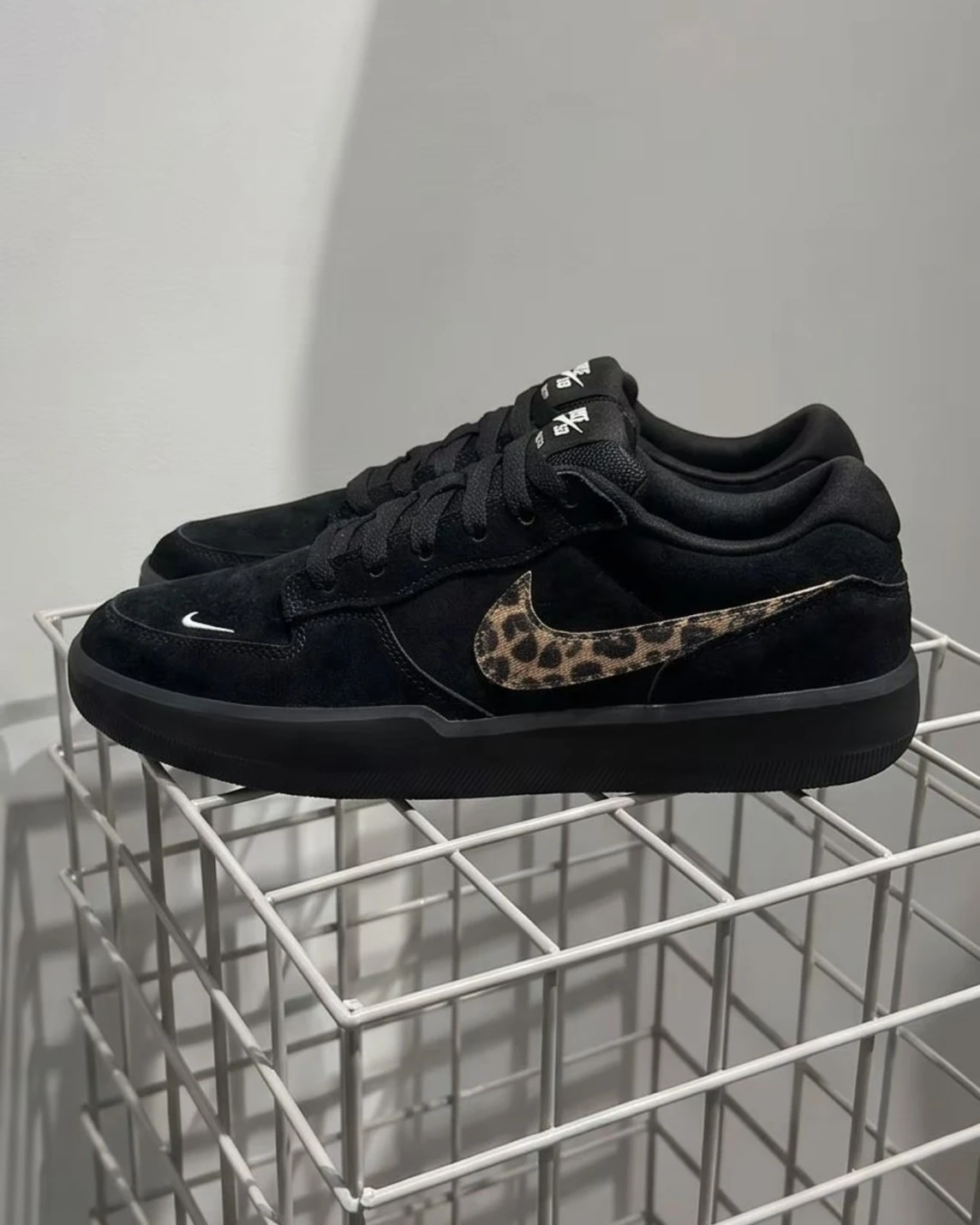 NIKE SB FORCE 58 豹紋大勾 千禧酷黑滑板鞋 復古百搭男女鞋 情人款