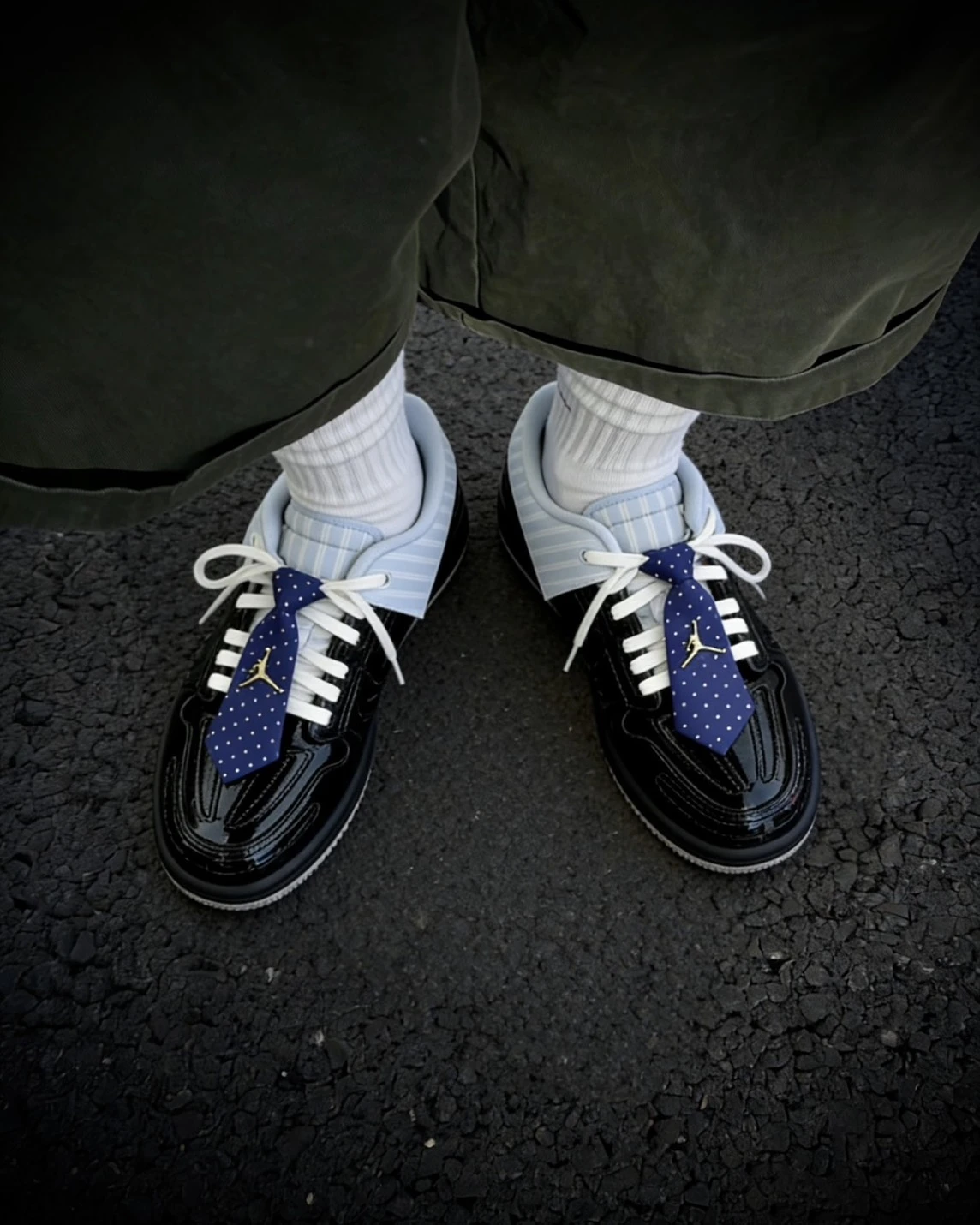 NIKE AIR JORDAN MM V3 漆皮黑 皮革 翻折襯衫 領帶 可拆卸(IR7554-001)