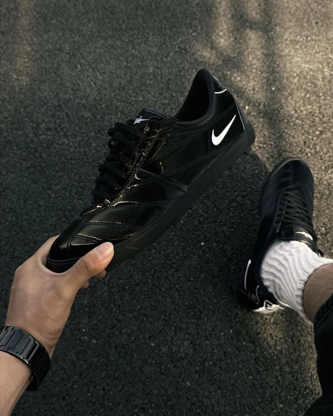 NIKE ASTRO GRABBER SE 漆皮亮黑 復古鞋(IR5902-010)