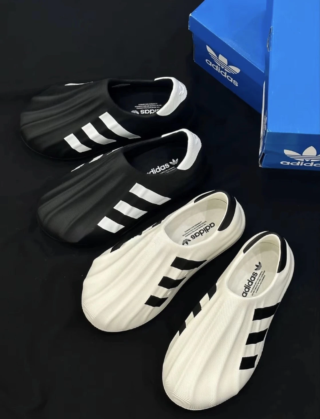 Adidas AdiFOM Superstar Black 貝殼頭 黑 白 三線 防水防滑 膠鞋 拖鞋(HQ8752/HQ8750)