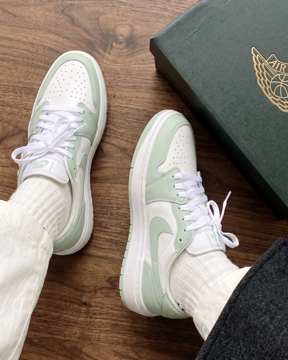 NIKE AIR JORDAN 1 厚底 增高 薄荷綠 女款(DH7004-003)