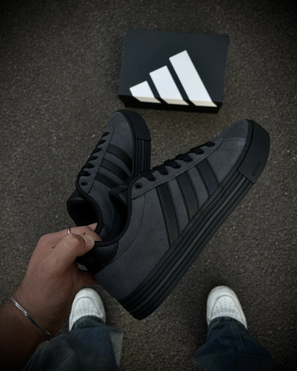ADIDAS DAILY 4.0 麂皮 碳灰 黑灰 德訓鞋(JI4355)