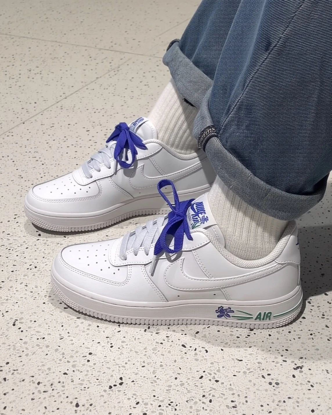 NIKE AIR FORCE 1 '07 鳶尾花 雙色鞋帶 女款(IF0498-101)