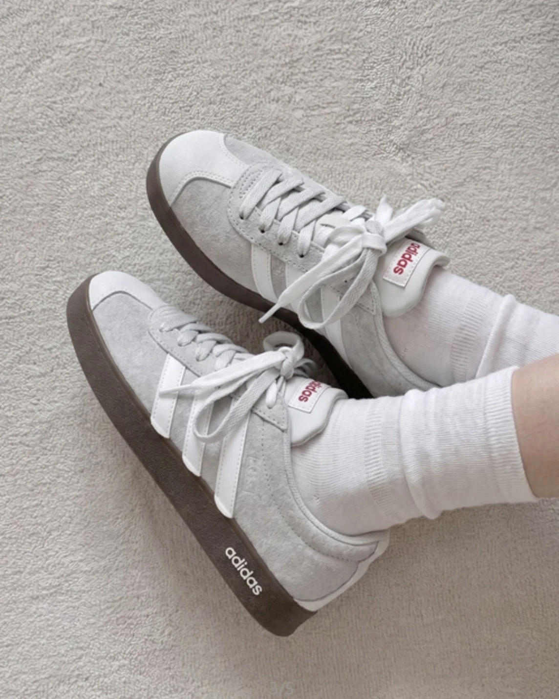 <訂製款>ADIDAS VL COURT 2.0 焦糖底 灰白 復古可可 訂製款 男女同款(JS3003)