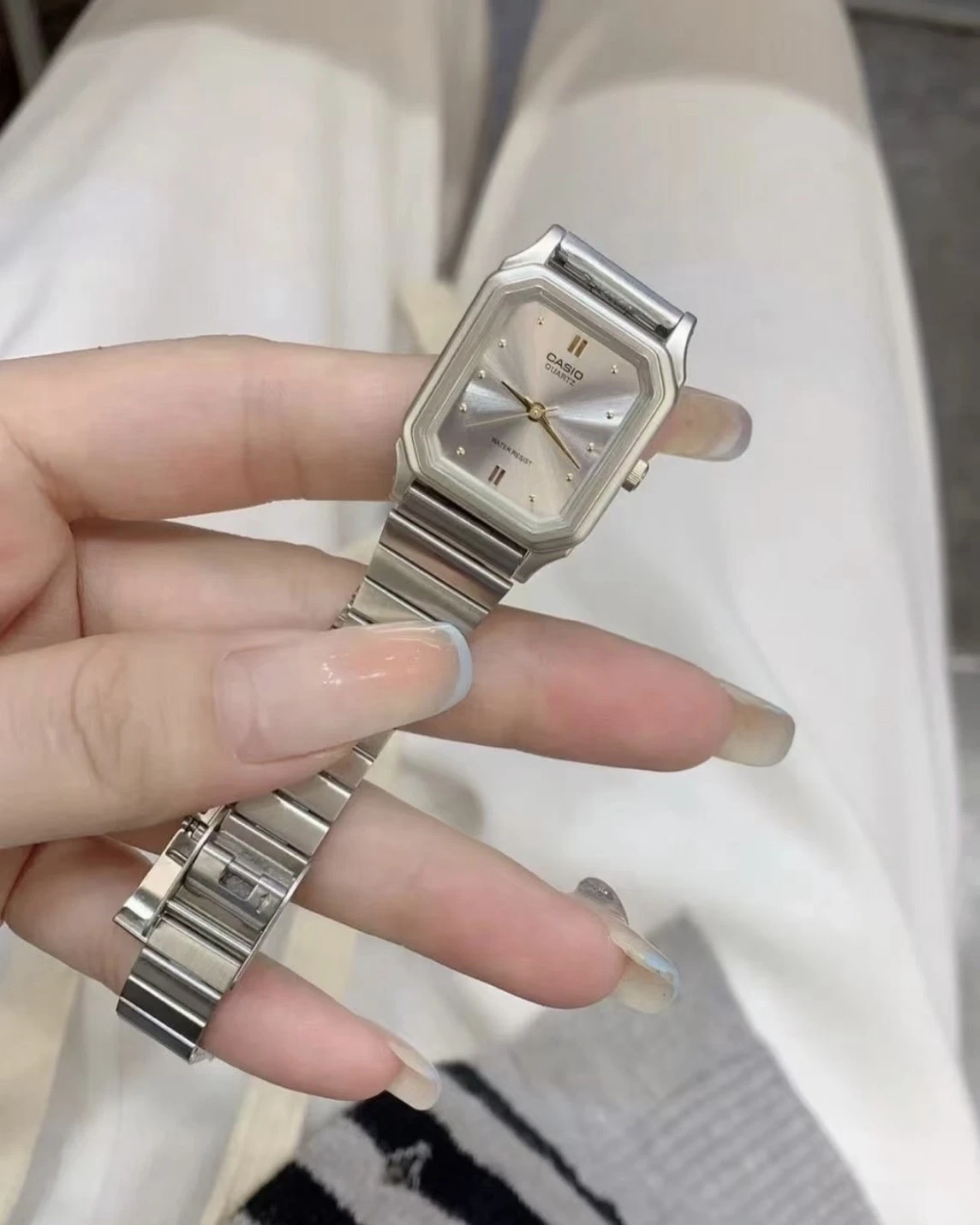 CASIO 卡西歐 VINTAGE系列 方塊金標 復古手錶 女生鋼帶錶