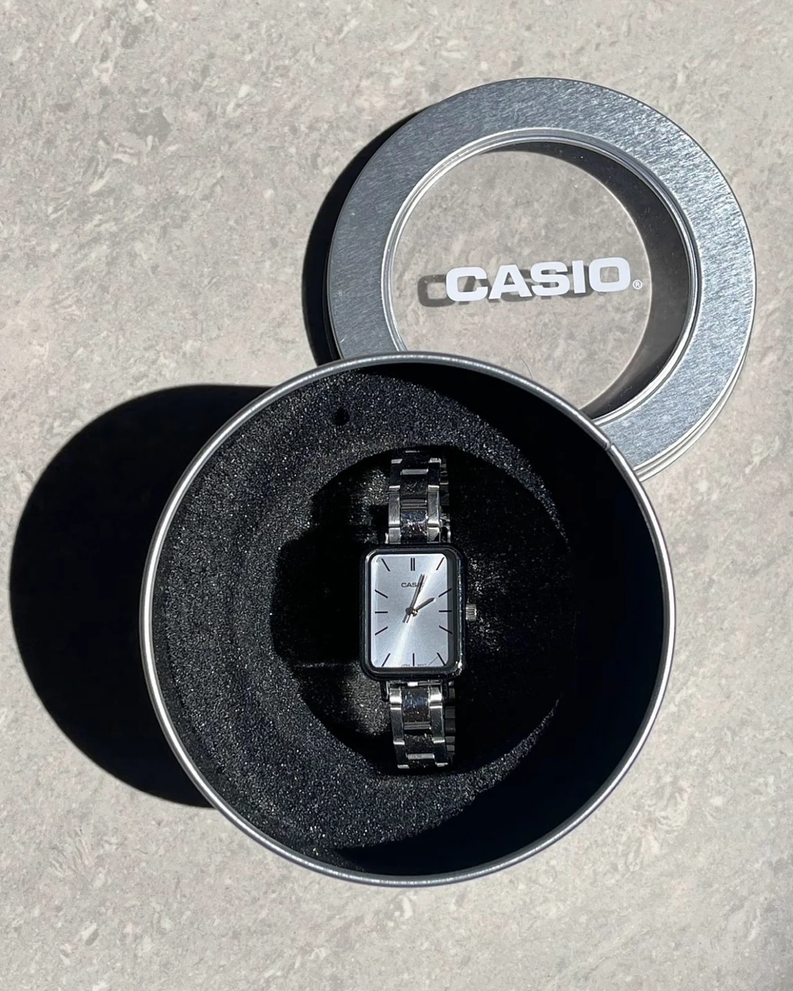 CASIO 卡西歐 鋼錶帶 冰塊小方錶 粉 冰藍 白(三色可選)