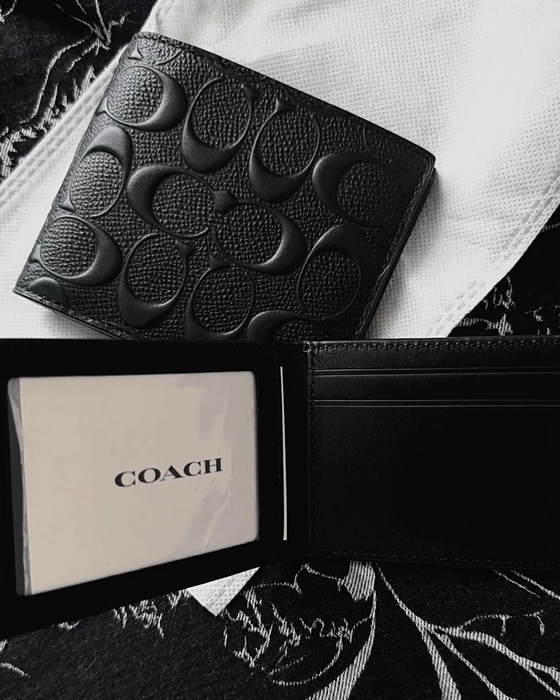 <送禮剛好>COACH 3IN1 Wallt 經典 浮雕 牛皮革 短夾錢包 附卡夾
