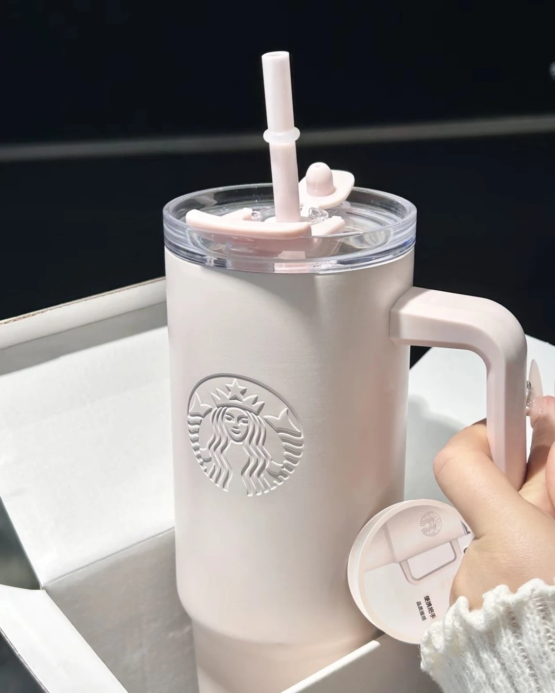 STARBUCKS星巴克 經典系列 大容量 櫻花粉 吸管杯 900ML