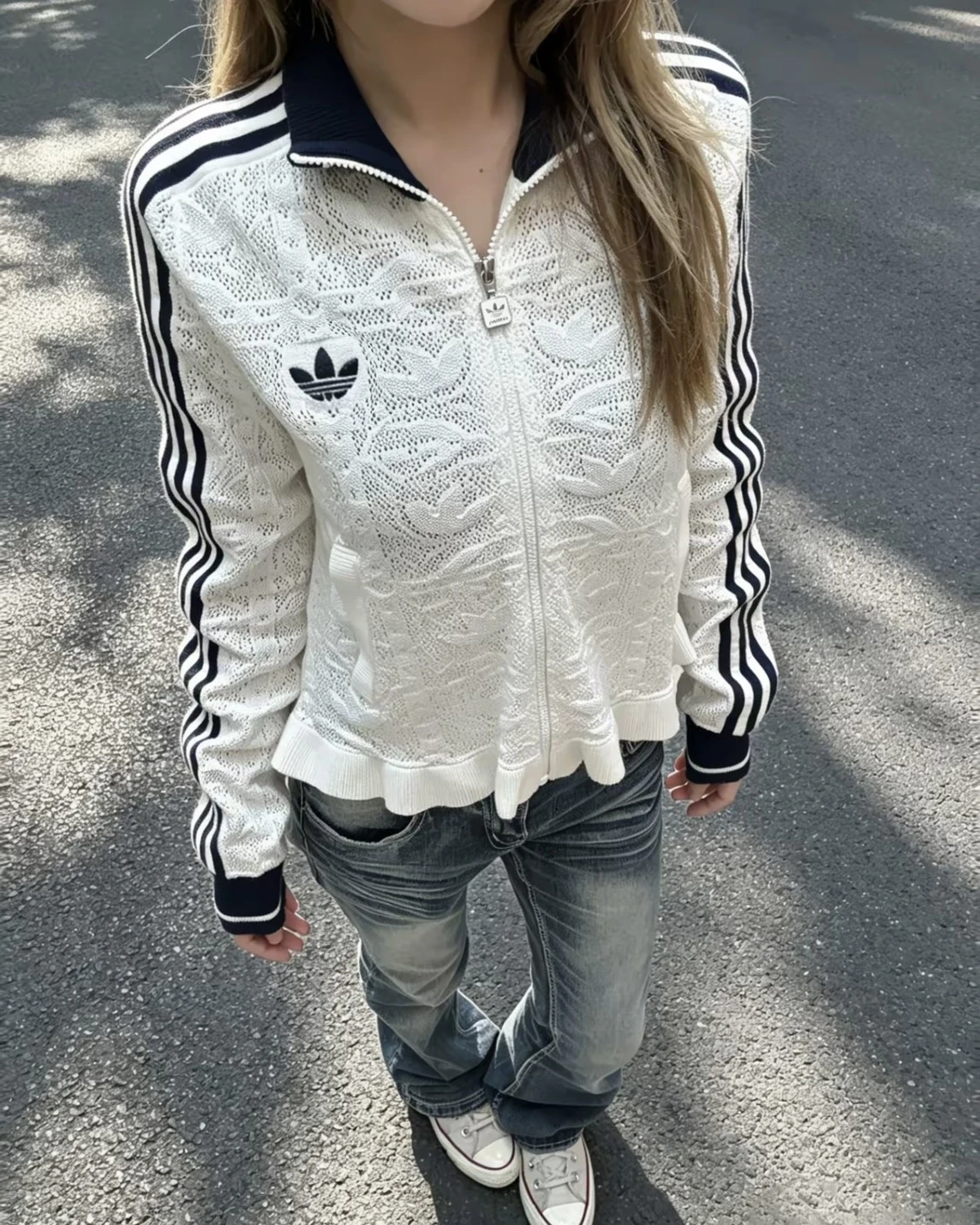 ADIDAS ORIGINALS 荷葉邊復古針織外套 (KX6899/KX6883)