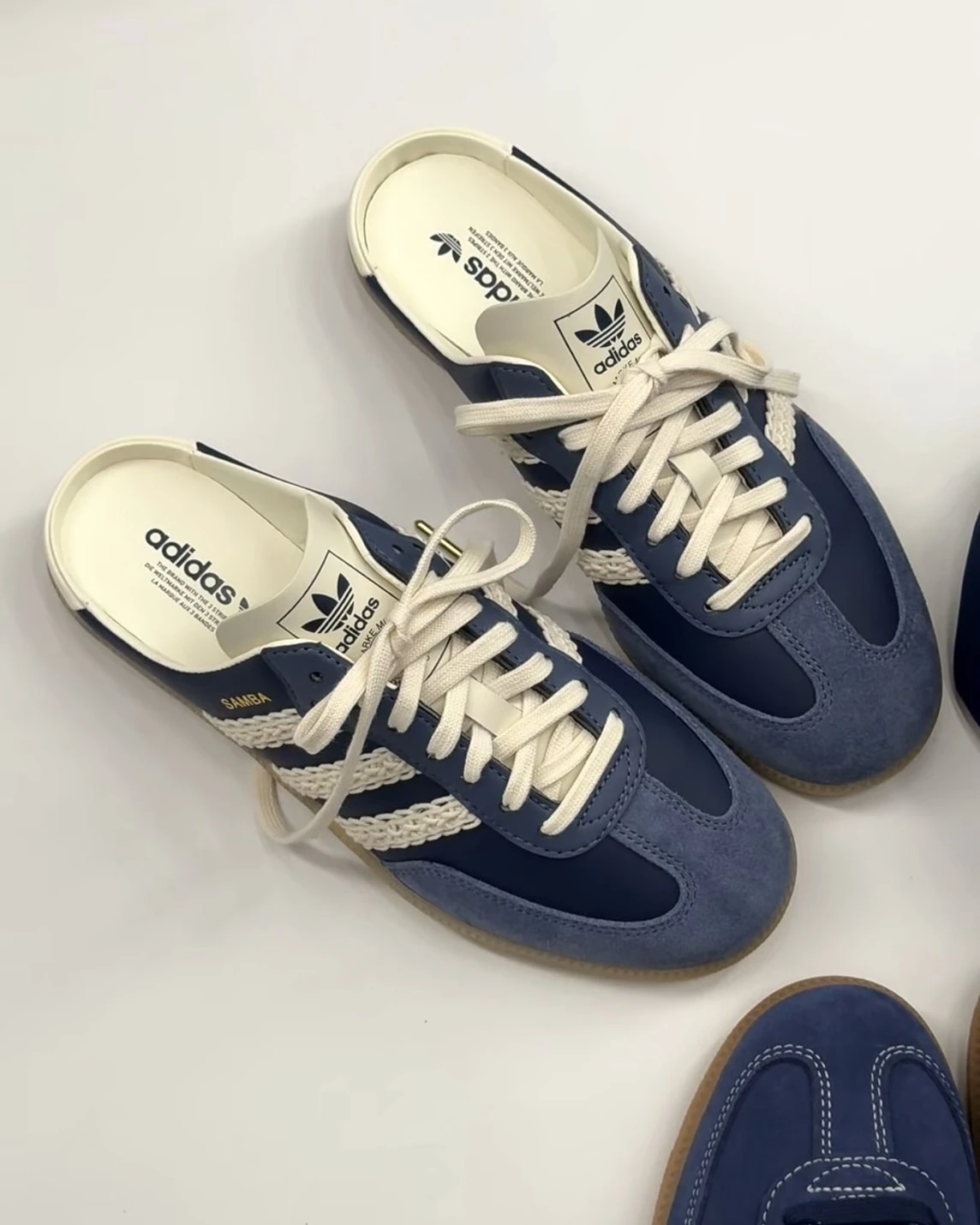 ADIDAS SAMBA OG 包頭半拖 懶人鞋 穆勒鞋 海軍藍(HP5053)