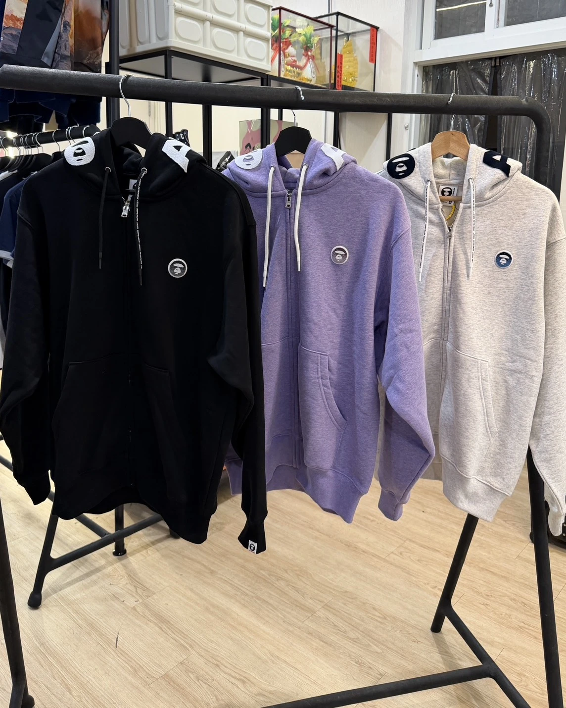 AAPE FW26 漸層軟毛標 帽沿刺繡 連帽外套 三色可選 (379XBR)